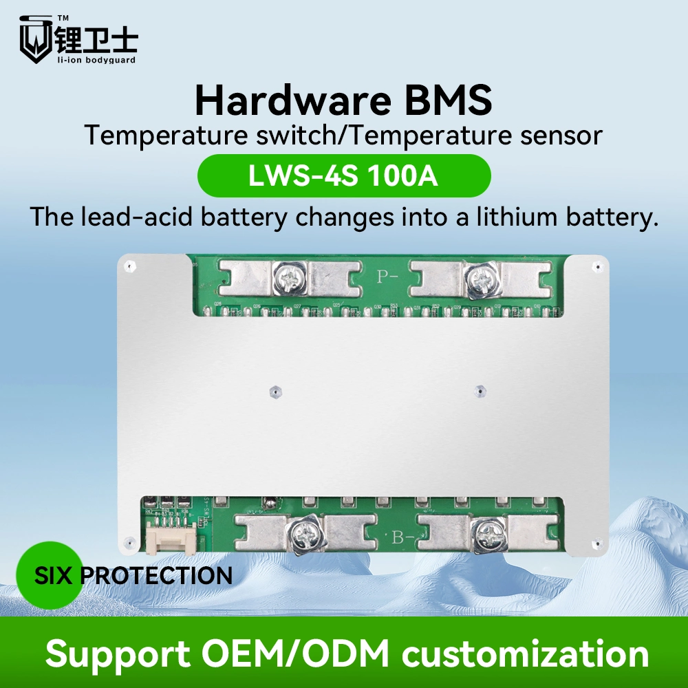 Factory Battery Management System 14.8V 4s 100A LiFePO4 Batery BMS for Lead Acid Replacement