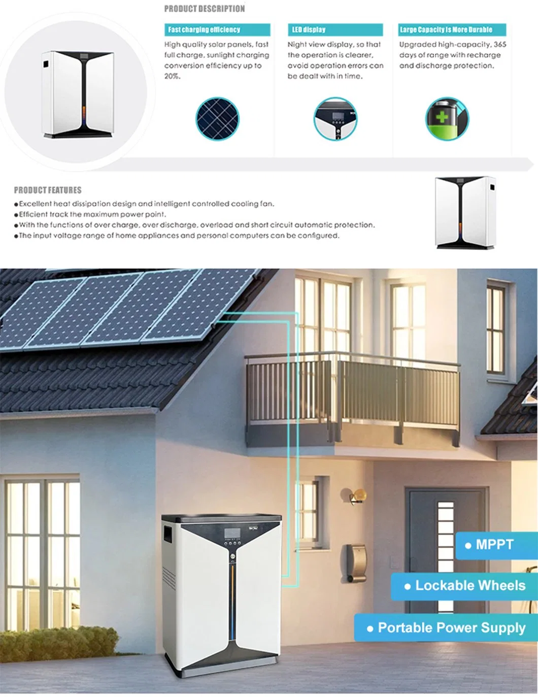 on-Grid Solar Inverter System with Lithium Battery