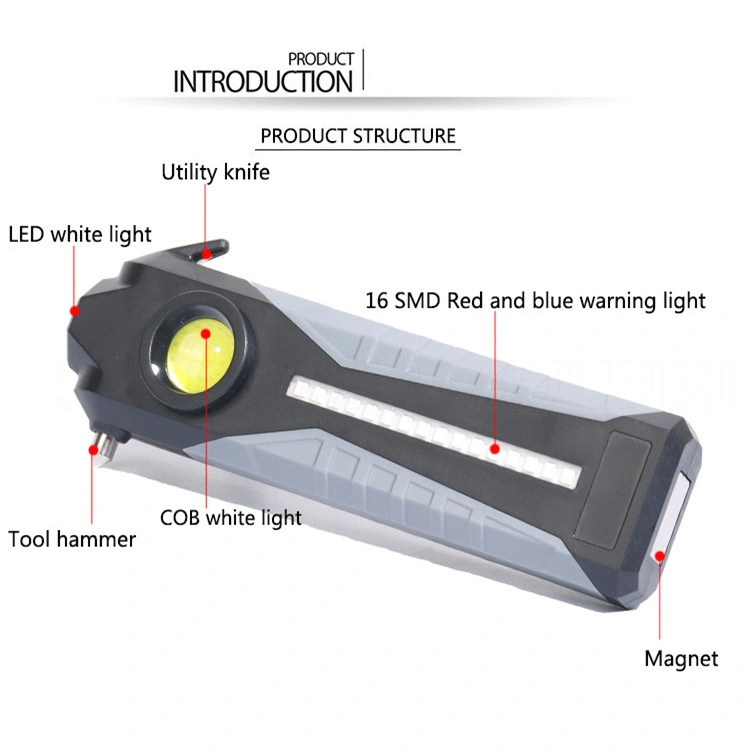 Goldmore4 LED Emergency Flashlight Multi-Functional Work Light Car Escape Tool