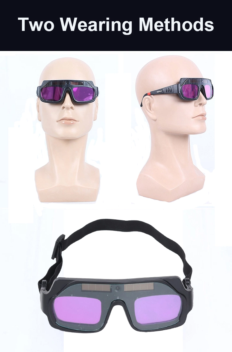 Rhk Custom Safety Industry Welding Cutting PP Eye Protective Auto Darkening Solar Black LCD Automatic PC Welding Goggles Glasses