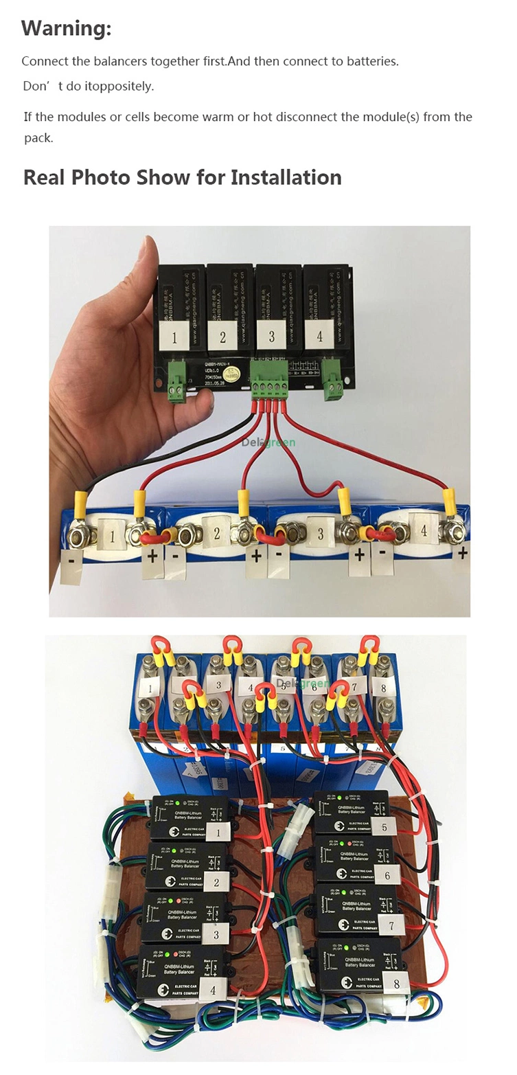 Qnbbm 4s 12V Active Battery Equalizer Balancer BMS for LiFePO4, Lipo, Lto, Ncm, Limn 18650 DIY Battery Pack