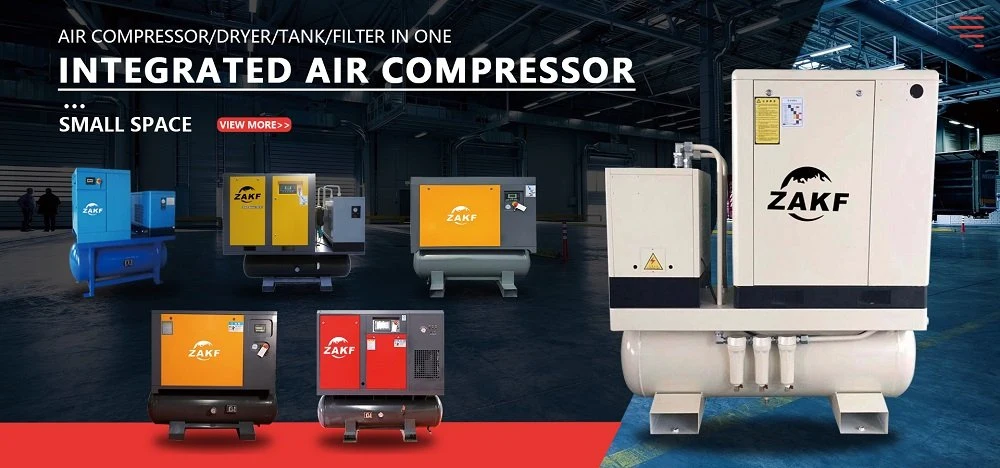 Zakf 7.5kw 220V 60Hz Cheap Industrial High Pressure Mining Screw Air Compressors Diesel Scroll Portable Rotary Compressor All in One Integrated Screw Compressor