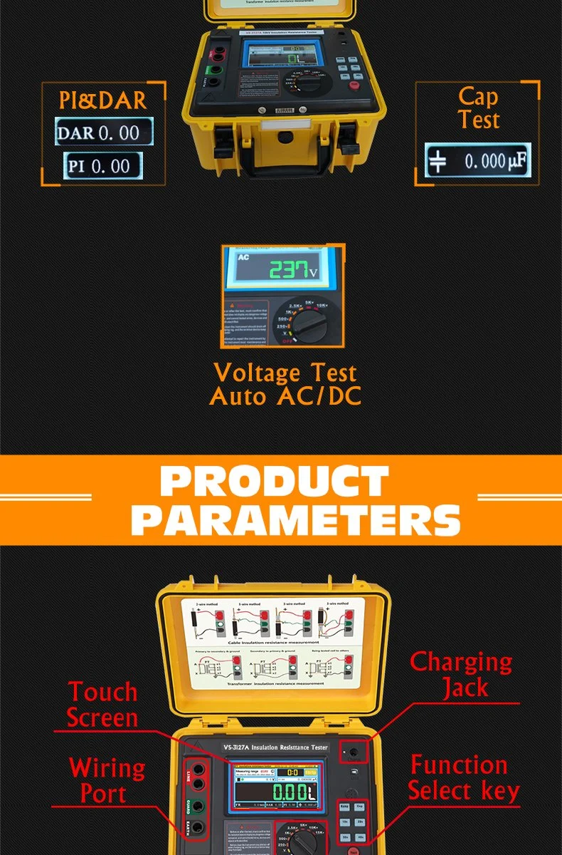 500V/5000V/10KV/15KV High Voltage Insulation Resistance megameter insulation tester 5KV 2.5 kv high voltage insulation tester