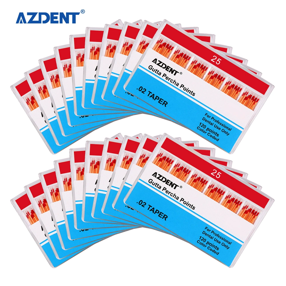 High Quality Azdent 02taper 25# Dental Gutta Percha Points