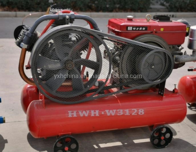 China Factory Price W3128 Small Diesel Portable Piston Air Compressor for Mining