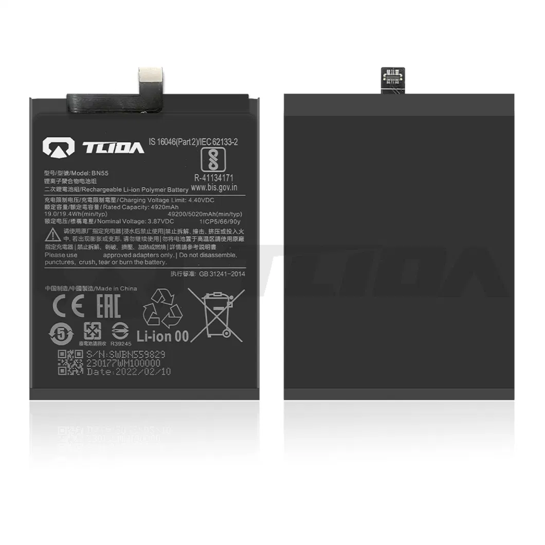 Tlida Replacement for Xiaomi Bn46/Bn4a/Bn62/Bn45/Bm58/Bm4r All Models Repair Parts Wholesale Factory Direct Sales Mobile Phone Battery