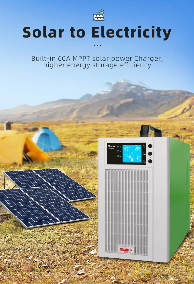 Portable Outdoor Photovoltaic Solar Inverter 3kw with Lithium Battery Storage UPS