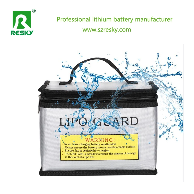 Anti-Fire Waterproof Explosion Proof Lithium Ion Battery Lipo Battery Wholesale Lipo Guard Safe Bag with Double Zipper for Charging Safe