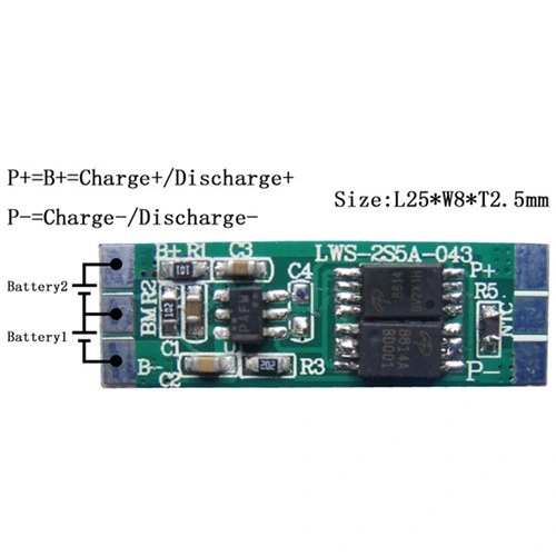 BMS 2s Android Board 18650 Battery Lithium/LiFePO4 Smarter PCM PCB Board Circuit Board