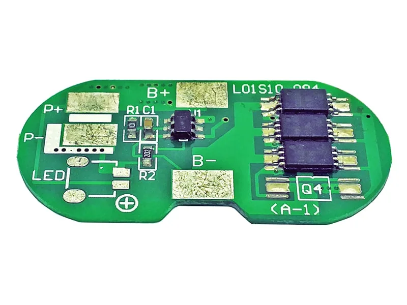 1s 10A BMS for 3.6V 3.7V Li-ion/Lithium/Li-Polymer 3V 3.2V LiFePO4 Battery Pack with Power Indicator Socket Size L34.5*W17*T2.5mm (PCM-L01S10-084)