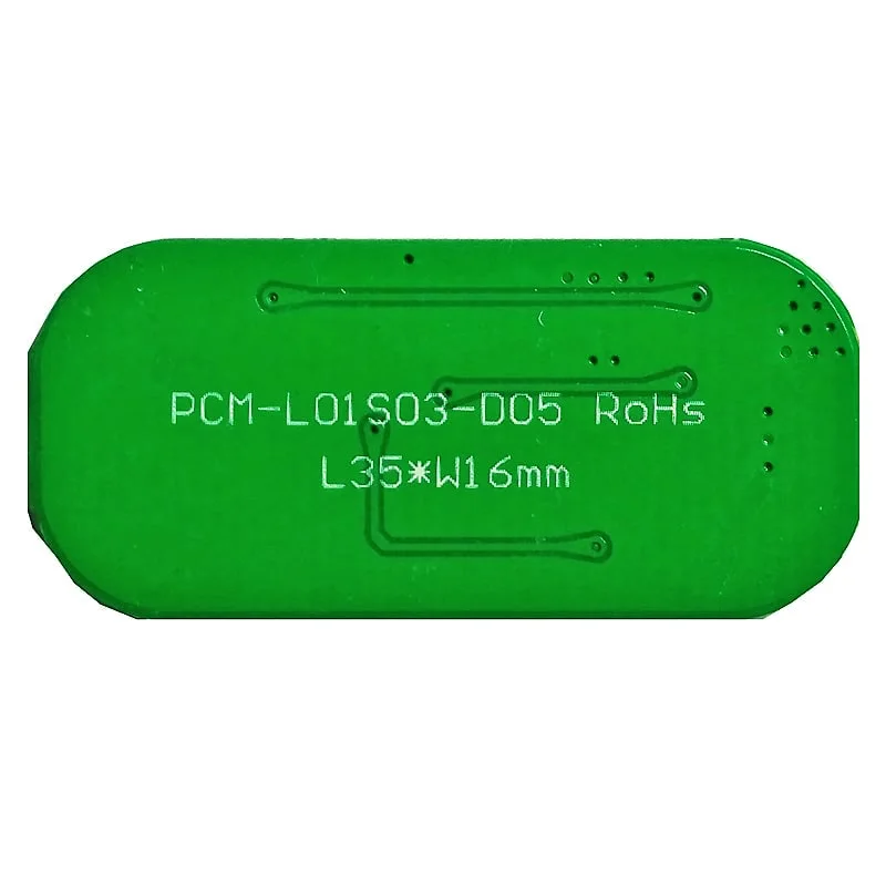 1s 3A BMS for 3.6V 3.7V Li-ion/Lithium/Li-Polymer 3V 3.2V LiFePO4 Battery Pack with I2c Protocol Size L35*W16*T4mm (PCM-L01S03-D05)