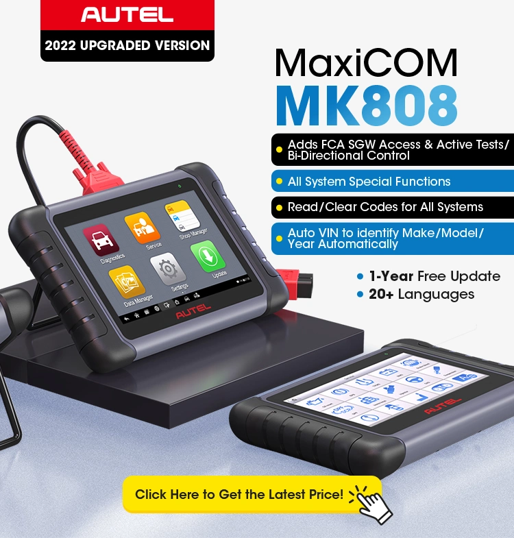 Autel Maxicom Mk808 Diagnostic Tool 7-Inch LCD Touch Screen with Epb/ Sas/ BMS/ DPF Reset Functions