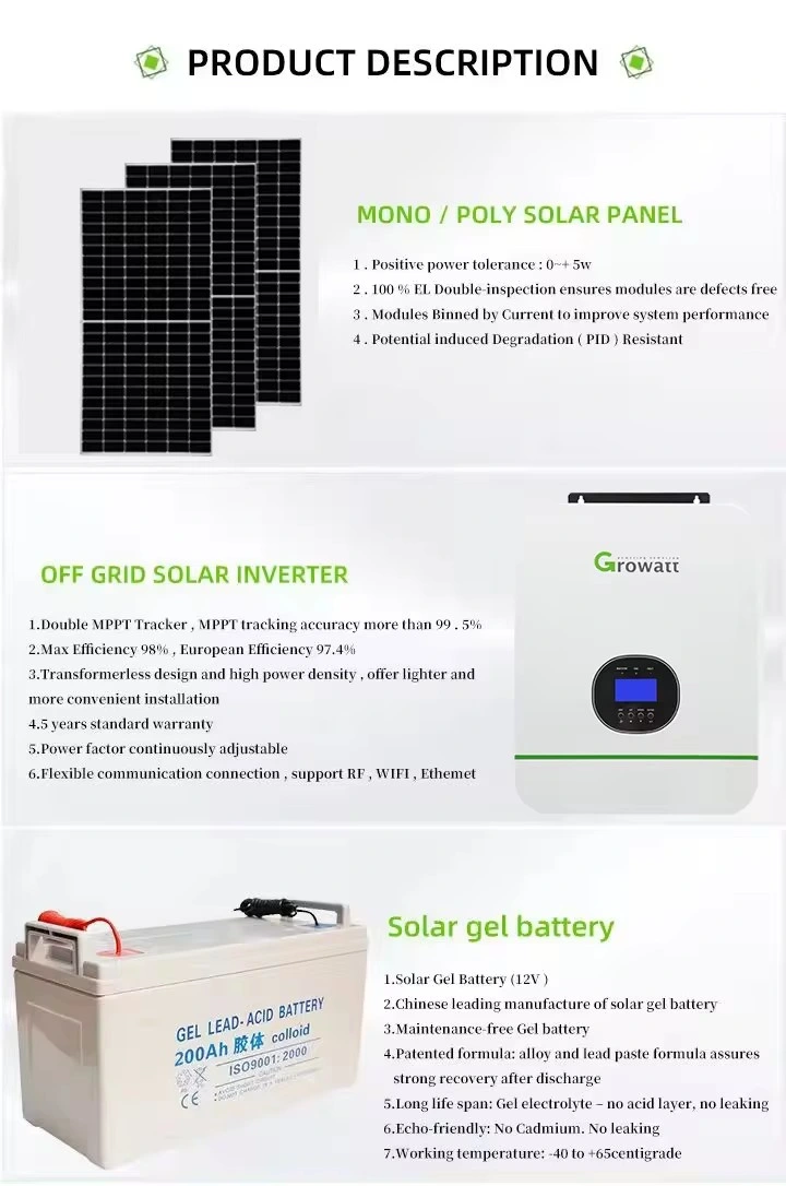 Solar Energy System Complete off Grid 5kw 3kw 1000W 10kw 10 Kw 6kw 15kw Battery Storage Panel Set Energy Hybrid PV Solar Power Systems Price for Home