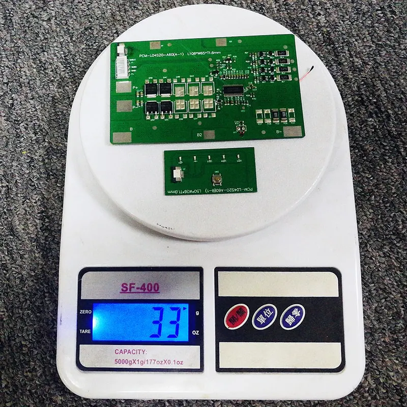 4s 20A BMS for 14.8V Li-ion/Lithium/Li-Polymer 12V LiFePO4 Battery Pack with Battery Monitor (PCM-L04S20-A60)