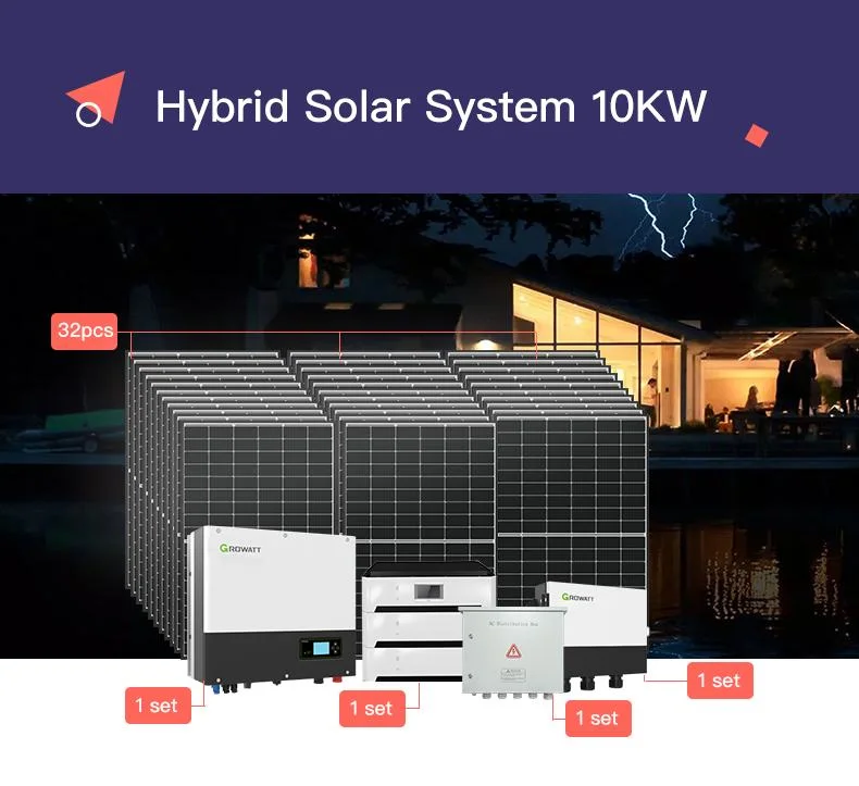 Moregosolar Storage Energy Solar System 10kw 8kw 6kw 5kw with Growatt Inverter Lithium Ion Battery