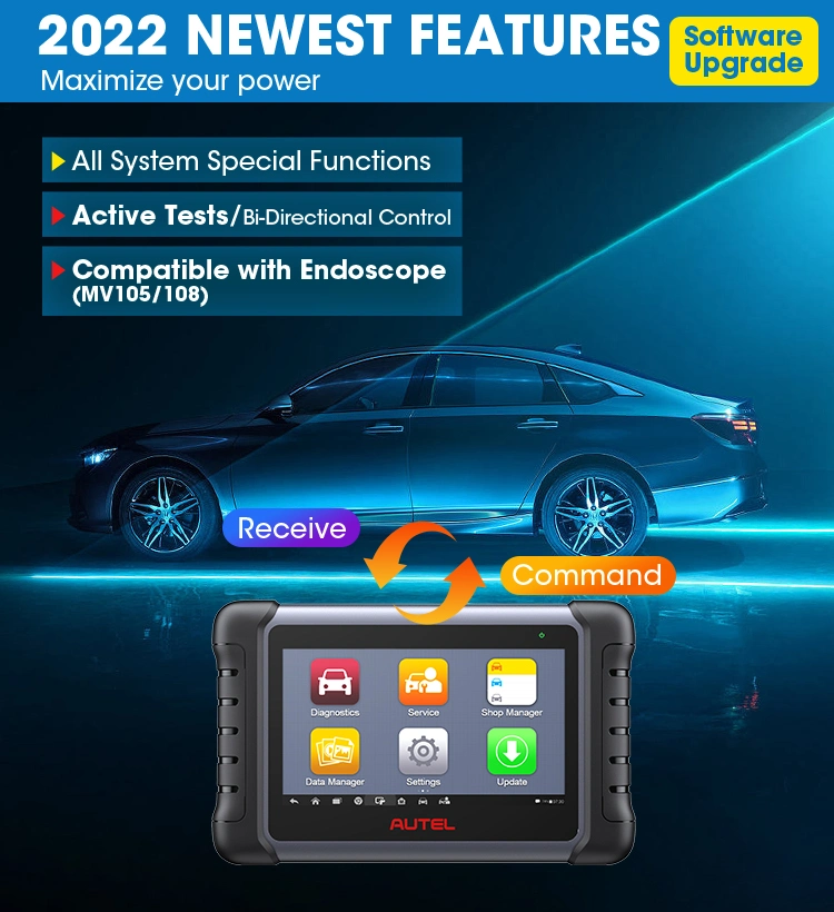 Autel Maxicom Mk808 Diagnostic Tool 7-Inch LCD Touch Screen with Epb/ Sas/ BMS/ DPF Reset Functions