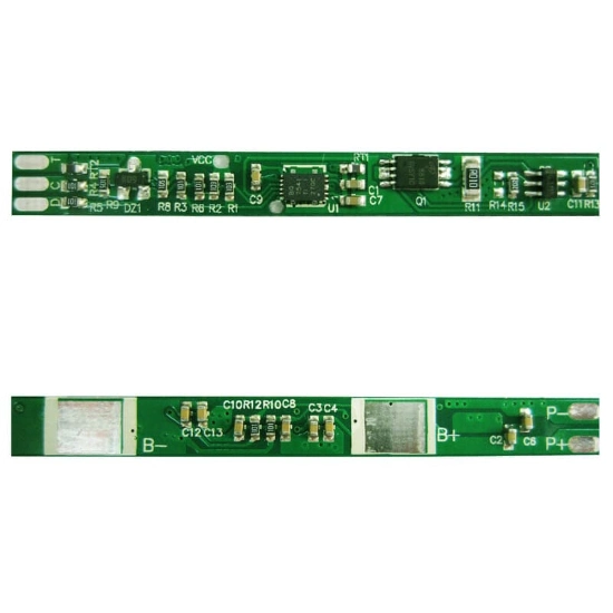 1s 3A BMS for 3.6V 3.7V Li-ion/Lithium/Li-Polymer 3V 3.2V LiFePO4 Battery Pack with I2c Protocol and Ntc Size L60*W6*T3mm (PCM-L01S03-B86)