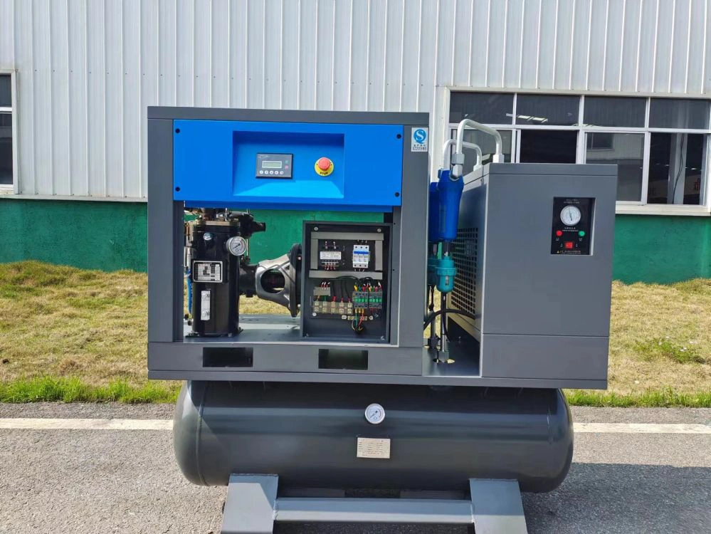 Zakf 7.5kw 220V 60Hz Cheap Industrial High Pressure Mining Screw Air Compressors Diesel Scroll Portable Rotary Compressor All in One Integrated Screw Compressor