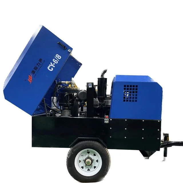 Industrial Mining Booster 78kw Portable Mobile Diesel Gasoline Rotary Screw Type Air Compressor Construction Equipment 250cfm 8bar Blower Parts