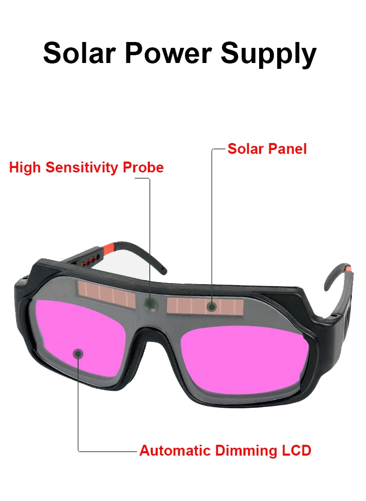 Rhk Custom Safety Industry Welding Cutting PP Eye Protective Auto Darkening Solar Black LCD Automatic PC Welding Goggles Glasses