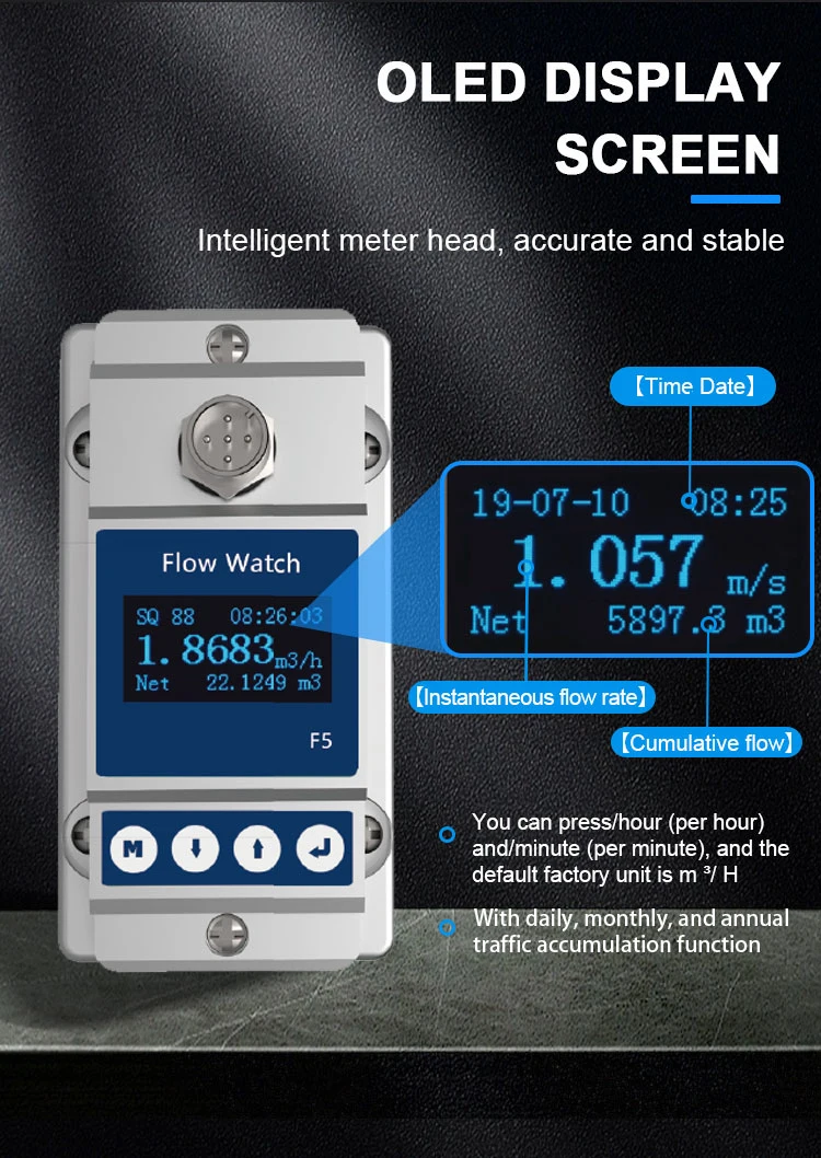 High Accuracy 4-20mA Modbus RS485 Energy/BTU Meter Ultrasonic Sensor Liquid Flowmeter