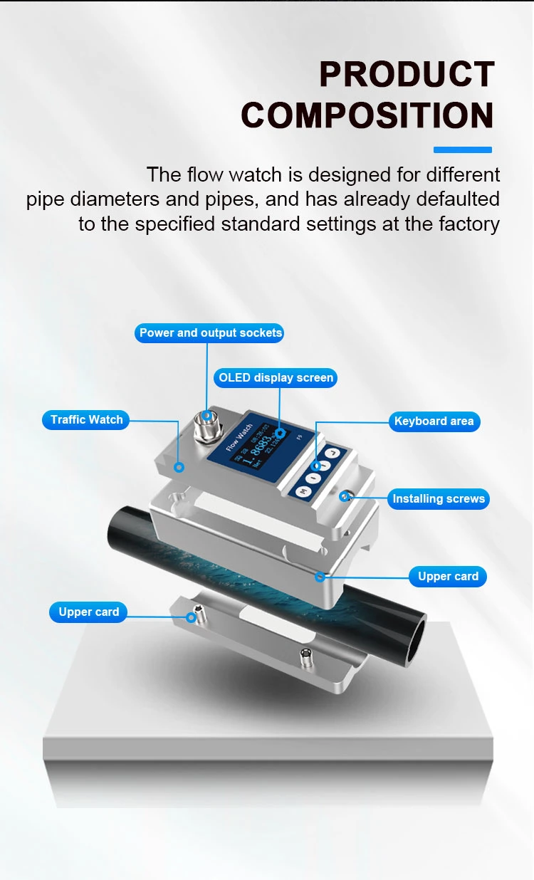 High Accuracy 4-20mA Modbus RS485 Energy/BTU Meter Ultrasonic Sensor Liquid Flowmeter