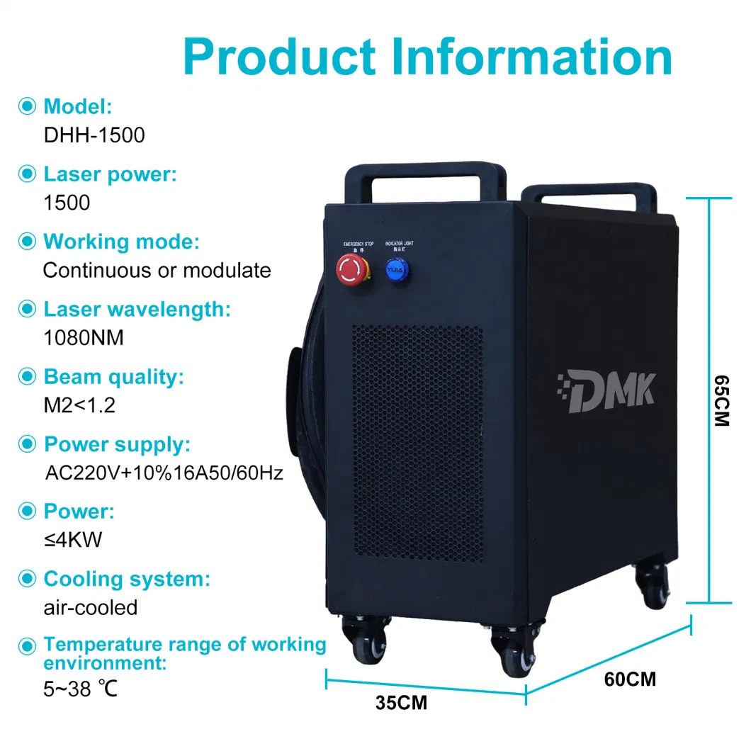 Dmk Factory Direct Sale 1500W Air-Cooling Portable Fiber Laser Welding Machine Mini Handheld Laser Welder for Metal Aluminum Stainless High Precision Weld