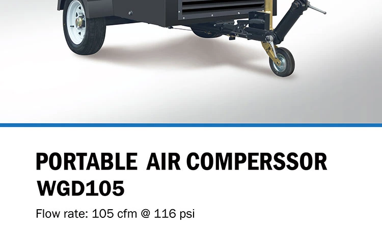 7 Bar 25HP 80cfm 100cfm Small Mining Diesel Powered Screw Air Compressor Diesel Air Compressors Price for Sand Blasting