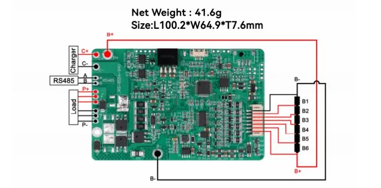 Lws Balance Smart Protection Circuit Module 6s 5A 22. V Li-ion BMS for E-Bike