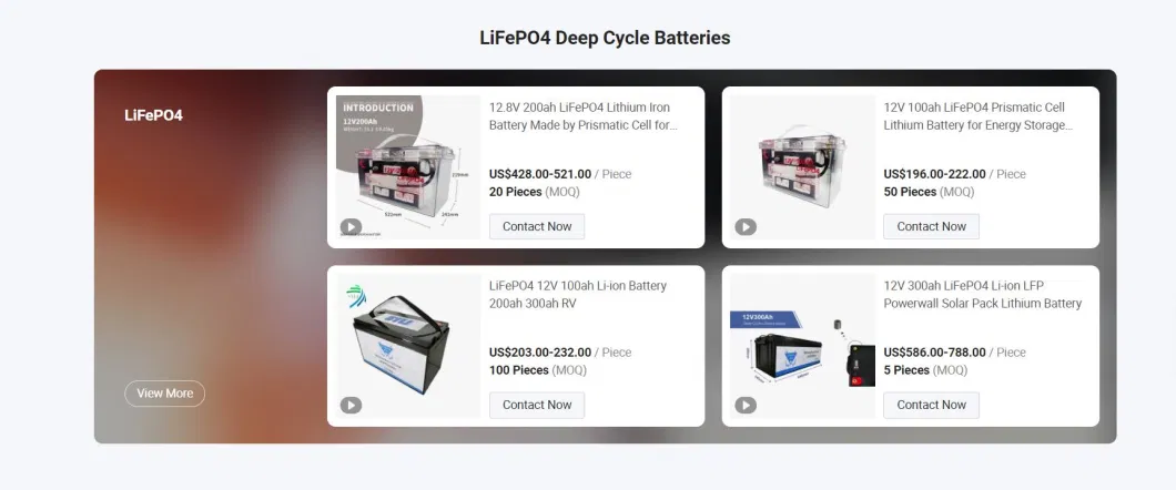 12V 100ah Rechargeable LiFePO4 Battery with Lithium Iron Phosphate (LiFePO4) Technology