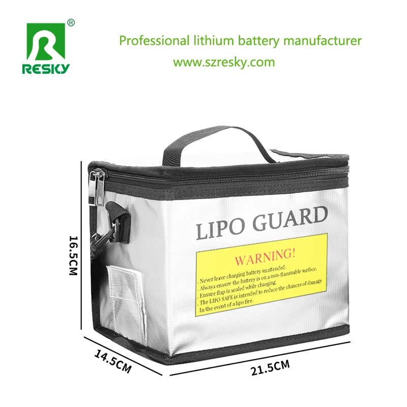 Anti-Fire Waterproof Explosion Proof Lithium Ion Battery Lipo Battery Wholesale Lipo Guard Safe Bag with Double Zipper for Charging Safe