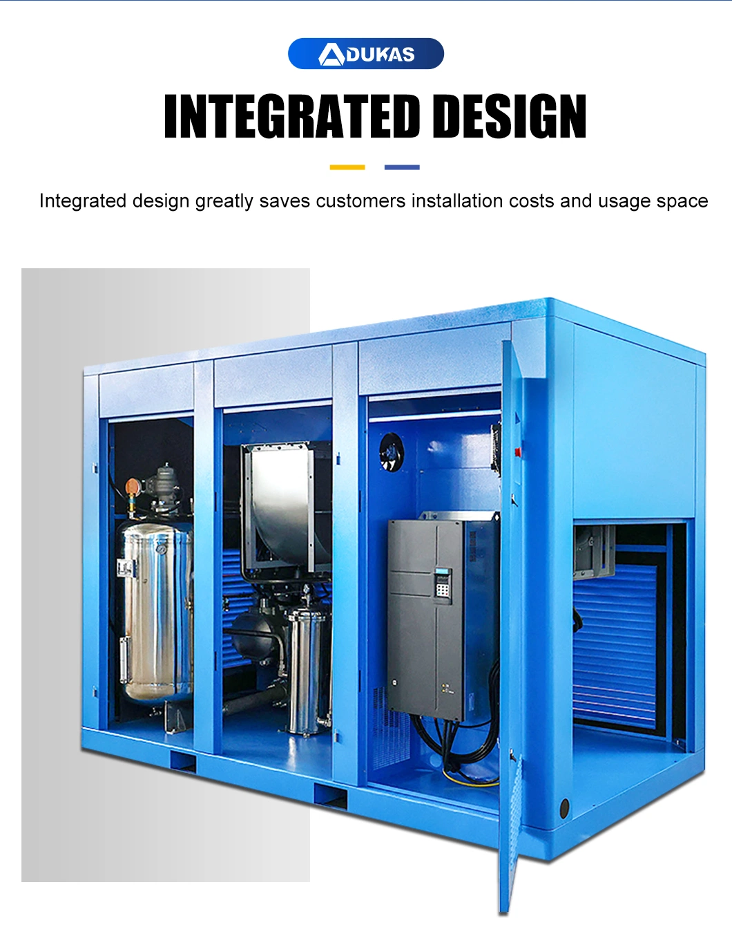 High Efficiency Silent Energy-Saving 30% Oil Free Screw Air Compressor with Multi-Configurations