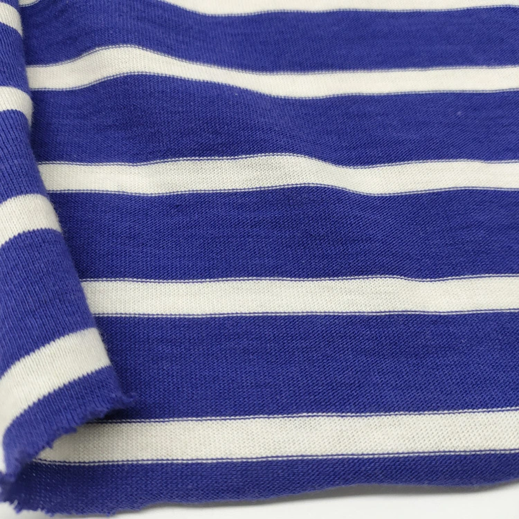 Stripe Customization Color Knitted 32s 40 Polyester 60 Cotton 160GSM Single Jersey Fabric for Sports