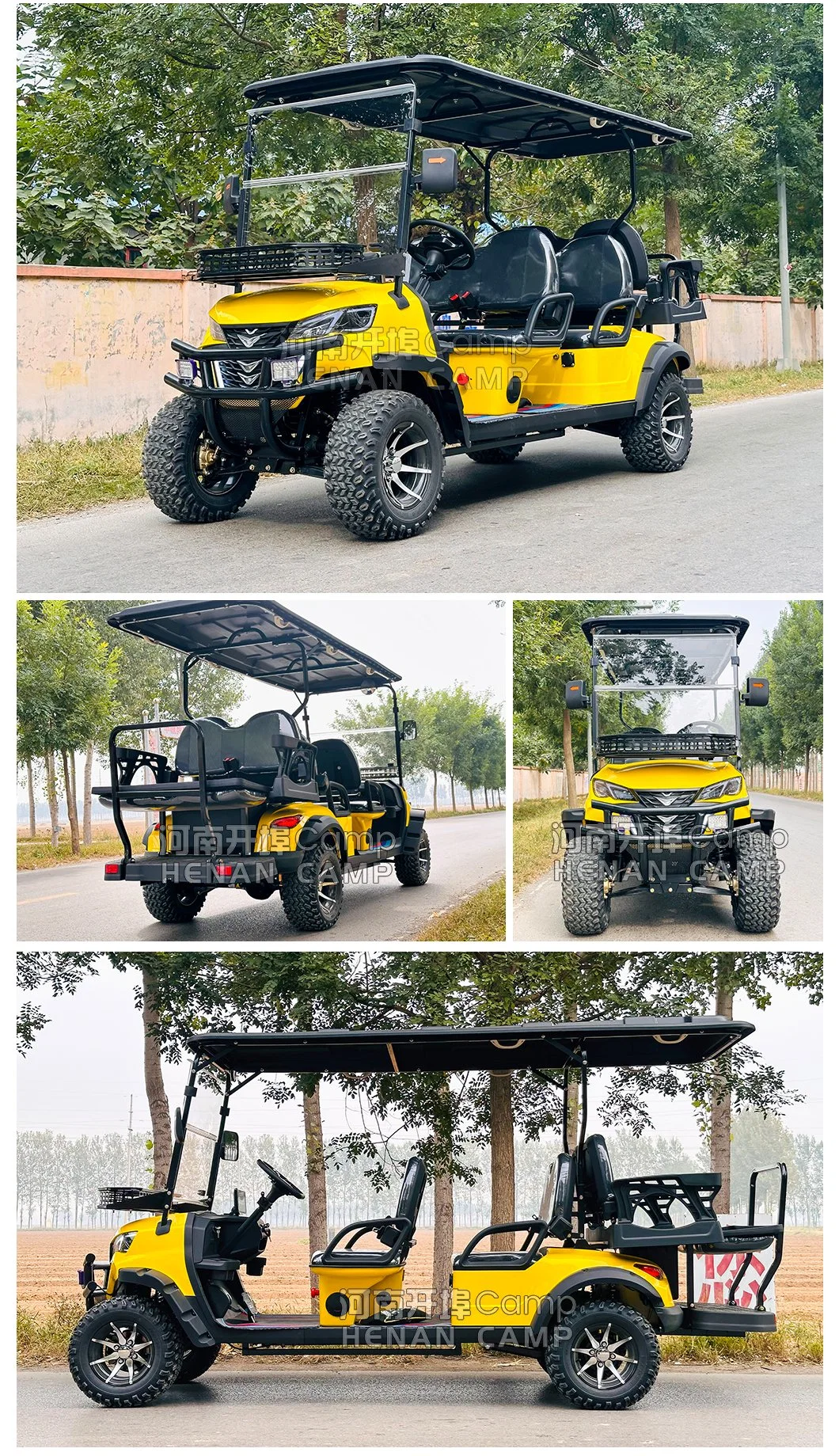 2024 Hot Sale 6 Person 72V Electric Lifted Golf Cart off Road Buggy with Lithium Battery