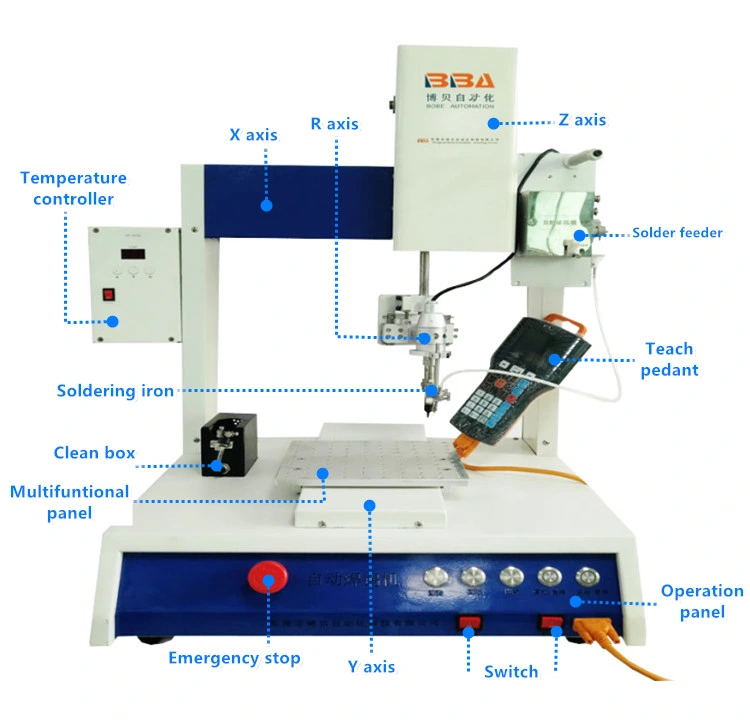 Bba Factory Direct Price Automatic Soldering Robot Wire Bonding Machine Battery Soldering Machine Capacitor Resistor Filing Machine Lehim Makinasi Process