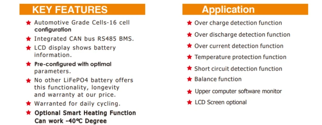 15s 16s 48V 51.2V 100ah 200ah Solar System BMS Household Solar Storage System Batterie Ion Lithium 5kw 10kw LiFePO4 Battery BMS with RS485 RS232 Can Bluetooth