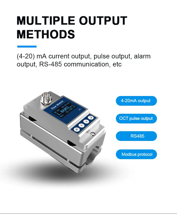 High Accuracy 4-20mA Modbus RS485 Energy/BTU Meter Ultrasonic Sensor Liquid Flowmeter