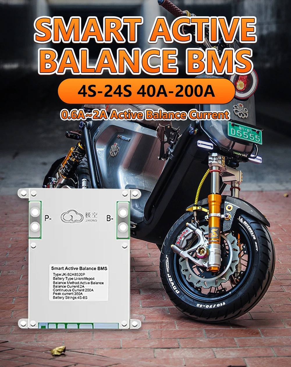 Jk Active Balancer BMS 2s to 24s LiFePO4 48V 200ah BMS 8s16s B2a8s20p Battery Management System BMS