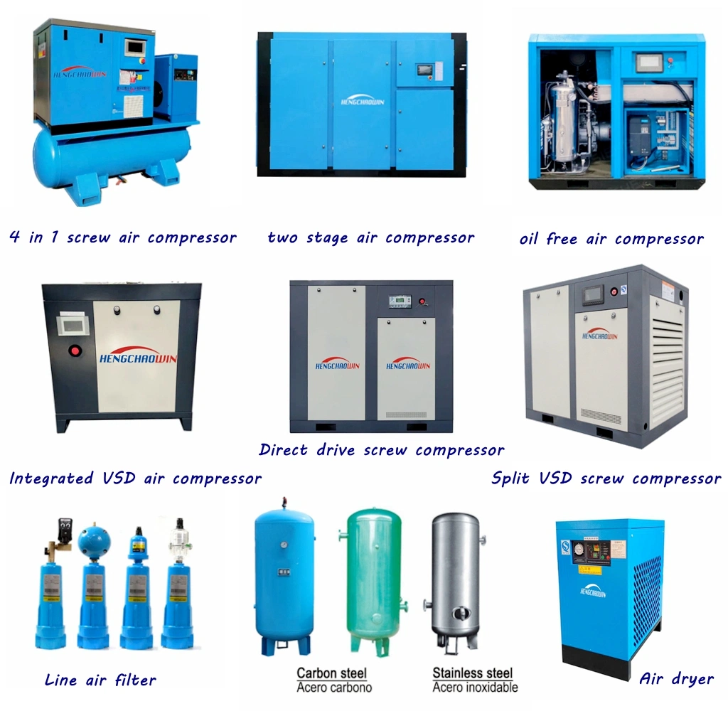 Low Pressure Industrial Oil Free Small Rotary Screw Air Compressor 7.5kw 10HP for Sale