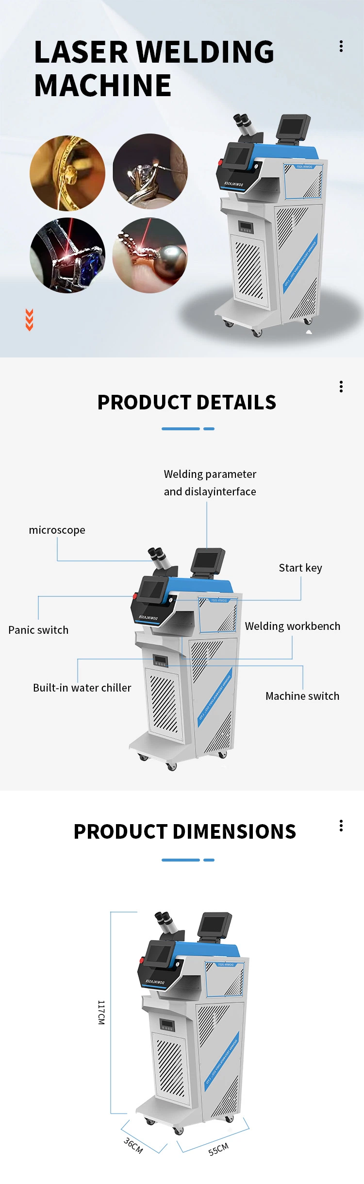 Small YAG Jewelry Spot Welding Machine 200W 150W CCD Camera Mini Gold Silver Metal Steel Laser Solder and Welder for Jewelry Ring Necklace Repair Machine