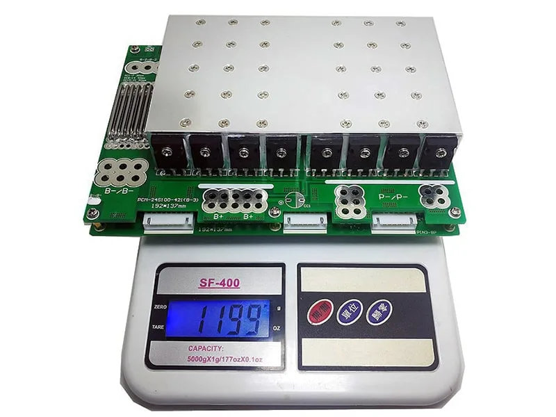 6s-24s 100A High Current BMS for 86.4V 88.8V Li-ion/Lithium/Li-Polymer 72V 76.8V LiFePO4 Battery Pack Size L192*W137*T45mm (PCM-24S100-421)