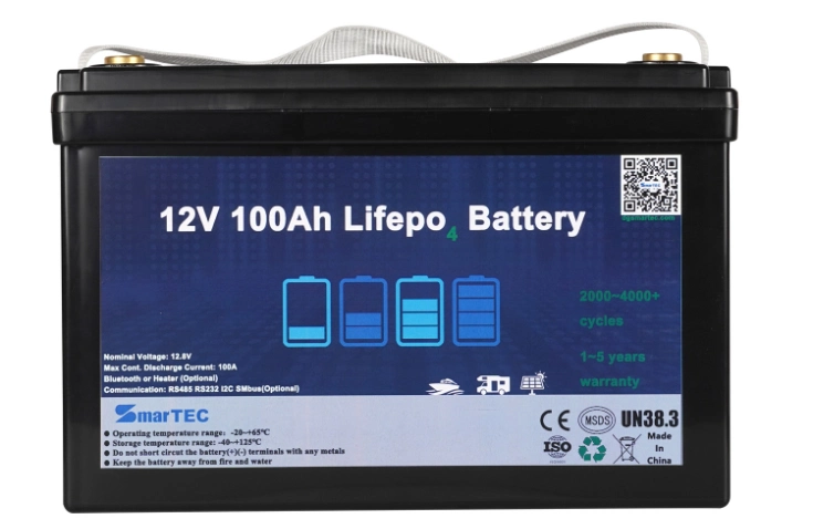 LiFePO4 Battery Pack 12.8V 100ah 4s 12V Lithium Iron Phosphate SLA with Bluetooth APP for Golf Cart/Motorcycle/ E-Vehicle/Electric Cargo Tricycle with BMS