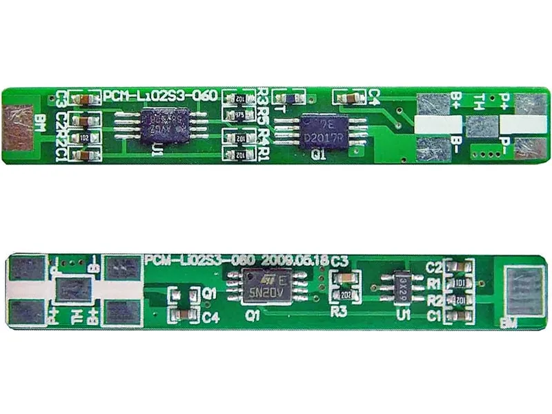 2s 3A BMS for 7.2V 7.4V Li-ion/Lithium/Li-Polymer 6V 6.4V LiFePO4 Battery Pack with Ntc Size L45*W7*T2.5mm (PCM-Li02S3-060)