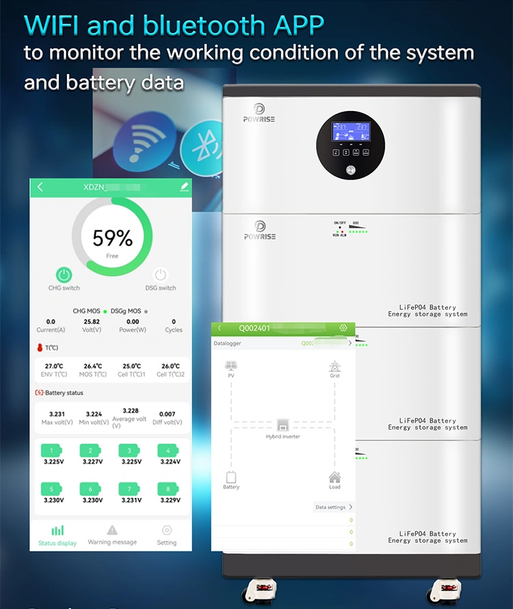 15kwh Residential Lithium Battery Energy Storage System Solar Cell for Household Electric Backup