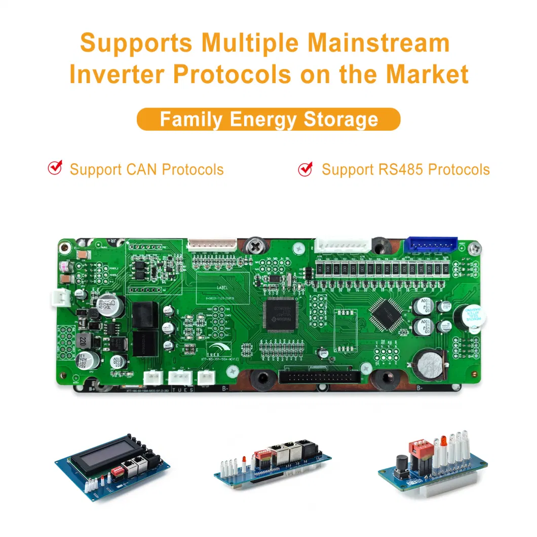 7-16s 50A 100A 150A 24V 36V 48V Smart BMS Board for LiFePO4 Lithium Ion Battery Pack with LCD Display