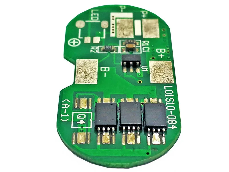 1s 10A BMS for 3.6V 3.7V Li-ion/Lithium/Li-Polymer 3V 3.2V LiFePO4 Battery Pack with Power Indicator Socket Size L34.5*W17*T2.5mm (PCM-L01S10-084)