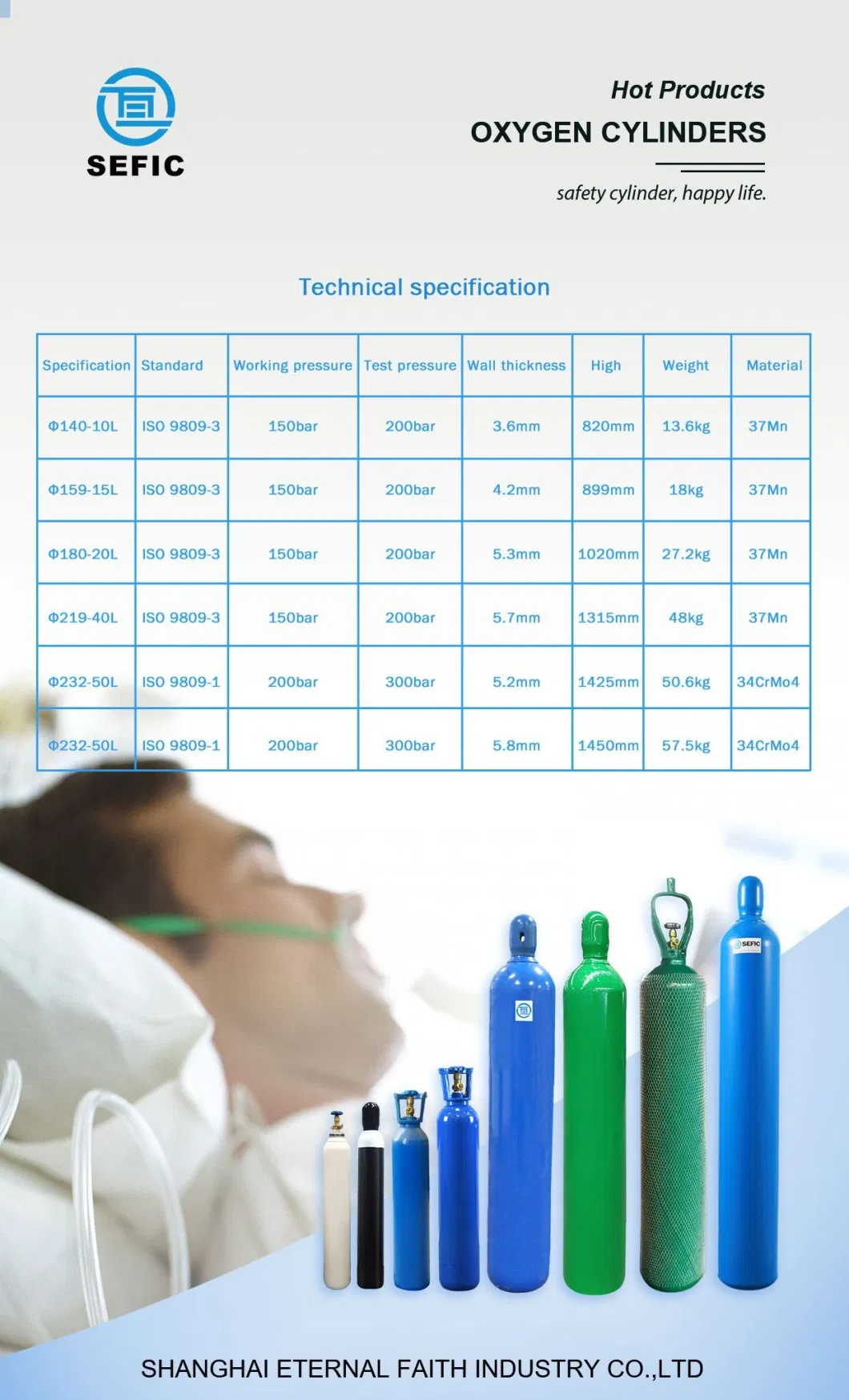 Sefic Storage Pressure Vessel Carton Packing CE/Tped/DOT Shanghai, China (Mainland) Accumulator Regulator