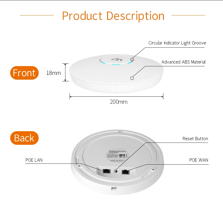 Comfast Built in 2*5dBi Antennas 300Mbps High Power Wireless Ceiling Access Point CF-E320n V2