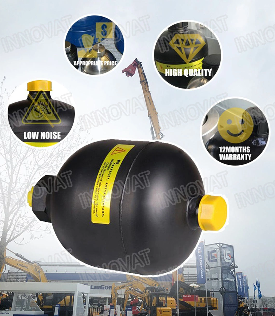 0.75L 1L 1.4L 2L 2.8L Hydraulic Diaphragm Accumulator for Excavator Breaker Hammer Pipe Kits