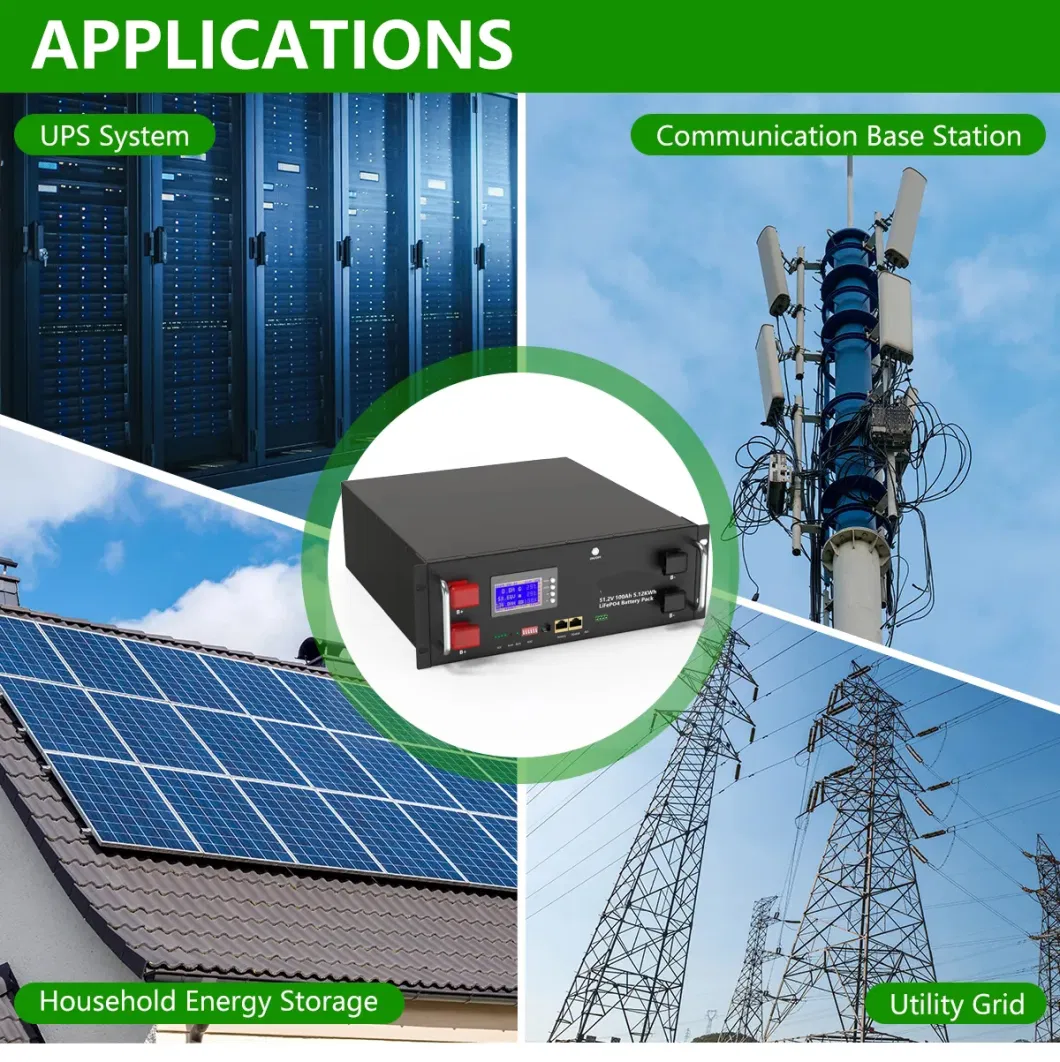 15s 16s 48V 51.2V 100ah 200ah Solar System BMS Household Solar Storage System Batterie Ion Lithium 5kw 10kw LiFePO4 Battery BMS with RS485 RS232 Can Bluetooth